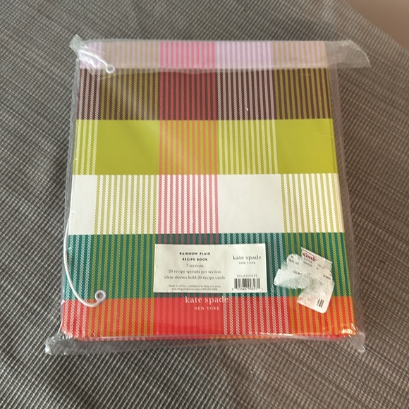 Kate Spade Rainbow Plaid Recipe Book - Picture 2 of 5